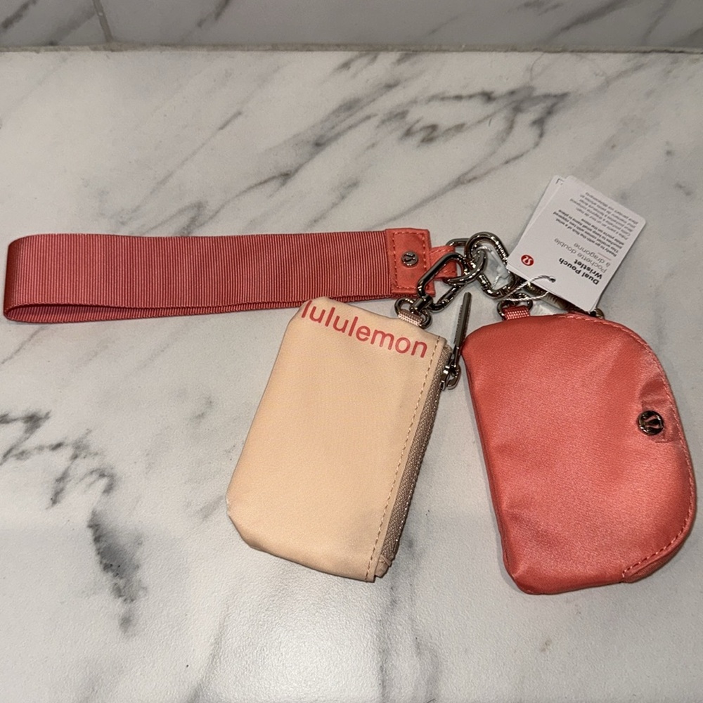 Lululemon Peach and Coral Keychain Set